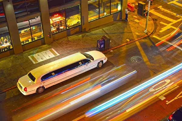 Rockford Party Bus Rental at night